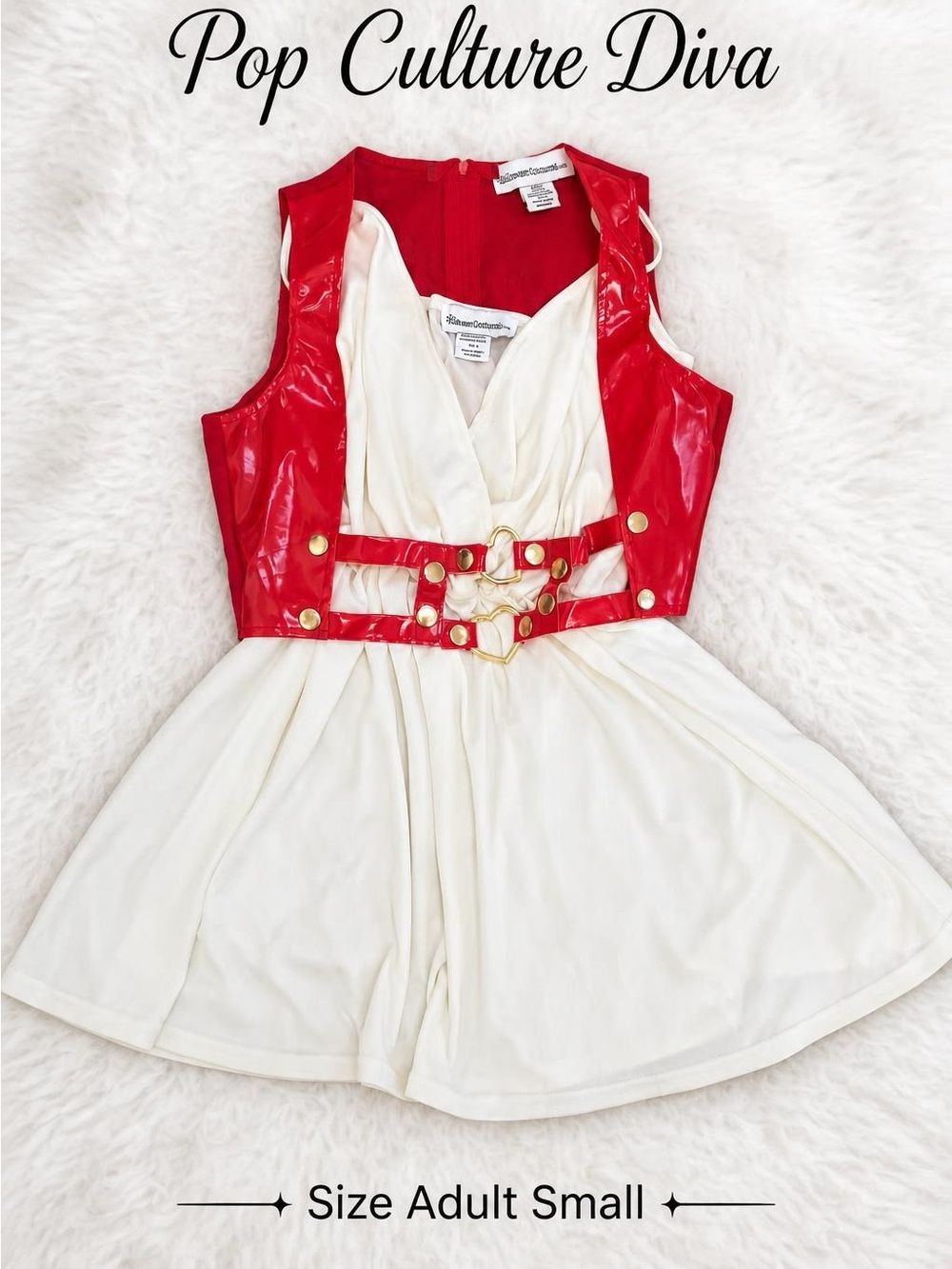 Pop Culture Diva Adult Small Red Vinyl Gold Ring Belt Costume Dress Halloween